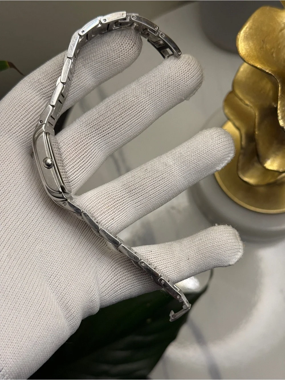Fossil Stainless Steel Rectangular Bracelet Watch Womens Silver